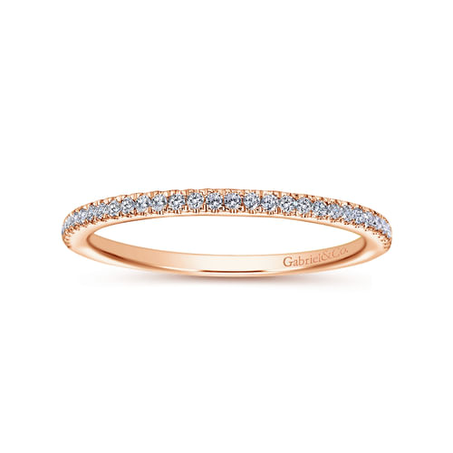 14K Rose Gold Diamond Matching Wedding Band