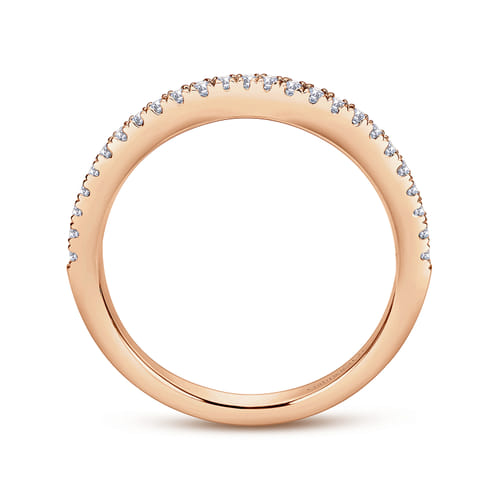 14K Rose Gold Diamond Matching Wedding Band
