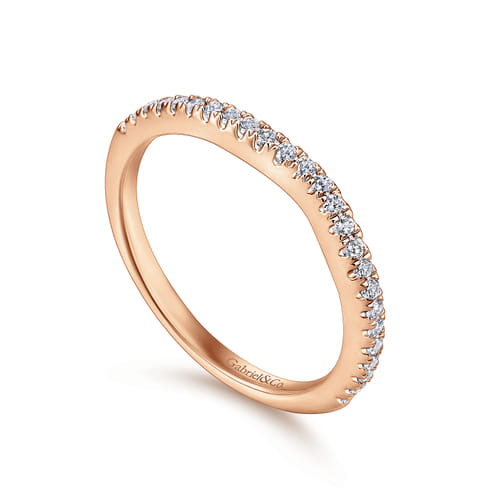 14K Rose Gold Diamond Matching Wedding Band