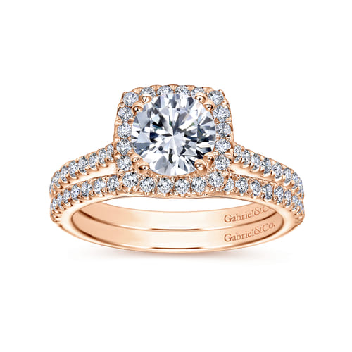 14K Rose Gold Diamond Matching Wedding Band