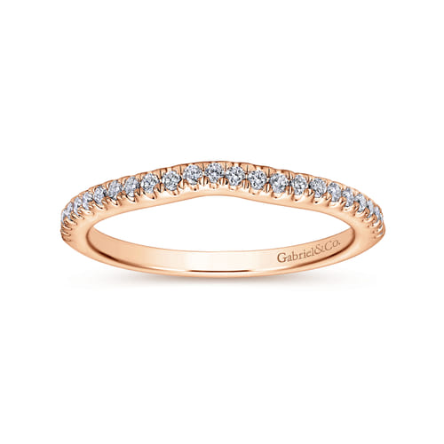 14K Rose Gold Diamond Matching Wedding Band