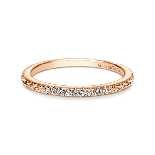 14K Rose Gold Diamond Matching Wedding Band