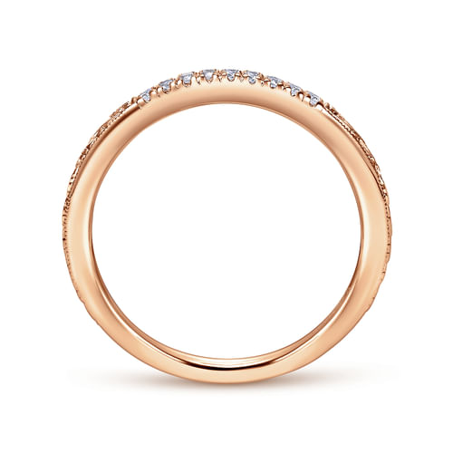 14K Rose Gold Diamond Matching Wedding Band