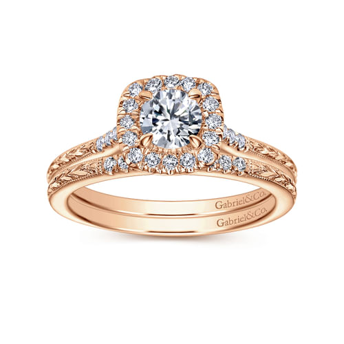 14K Rose Gold Diamond Matching Wedding Band