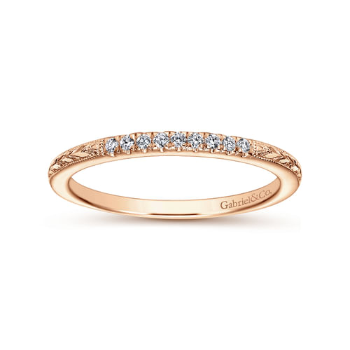 14K Rose Gold Diamond Matching Wedding Band