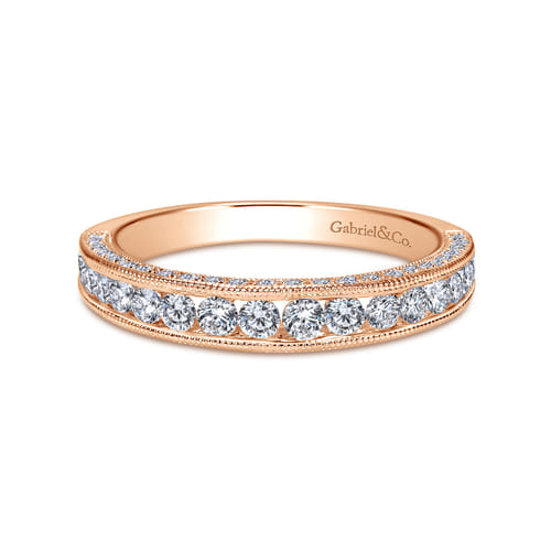 14K Rose Gold Diamond Matching Wedding Band