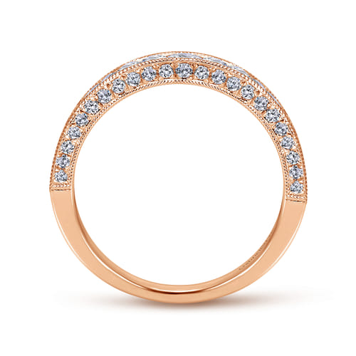 14K Rose Gold Diamond Matching Wedding Band