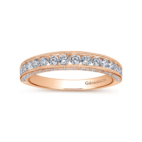 14K Rose Gold Diamond Matching Wedding Band