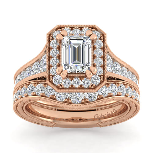 14K Rose Gold Diamond Matching Wedding Band