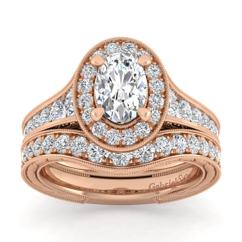 14K Rose Gold Diamond Matching Wedding Band