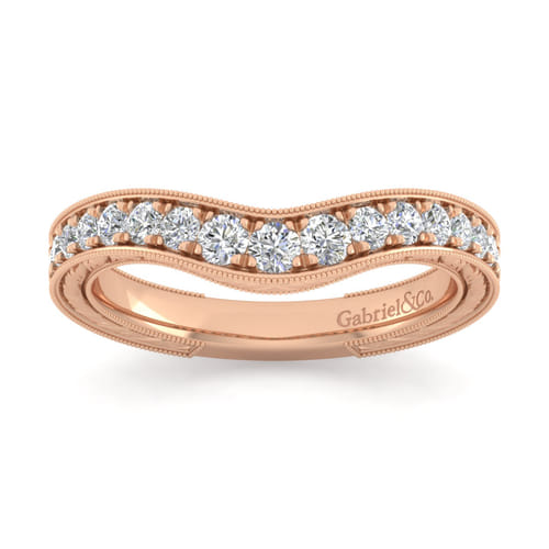 14K Rose Gold Diamond Matching Wedding Band