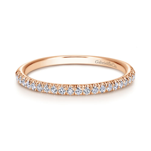 14K Rose Gold Diamond Matching Wedding Band