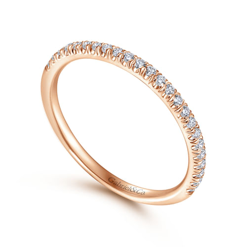 14K Rose Gold Diamond Matching Wedding Band