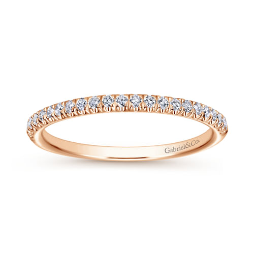 14K Rose Gold Diamond Matching Wedding Band