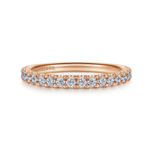 14K Rose Gold Diamond Matching Wedding Band
