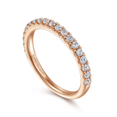 14K Rose Gold Diamond Matching Wedding Band