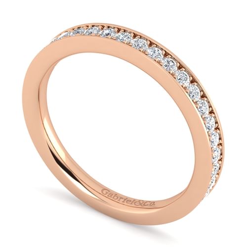 14K Rose Gold Diamond Matching Wedding Band
