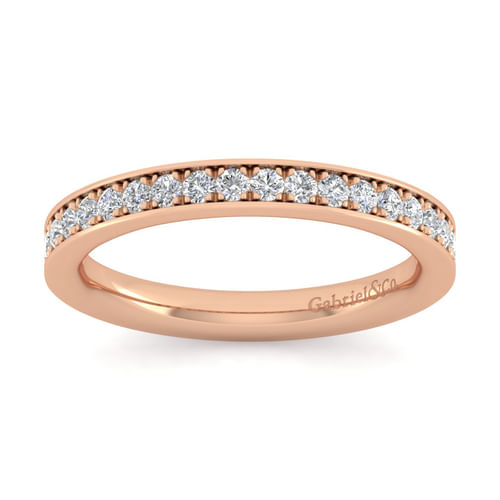 14K Rose Gold Diamond Matching Wedding Band