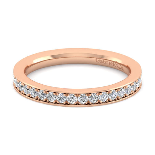 14K Rose Gold Diamond Matching Wedding Band