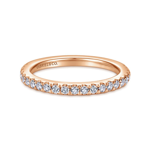 14K Rose Gold Diamond Matching Wedding Band