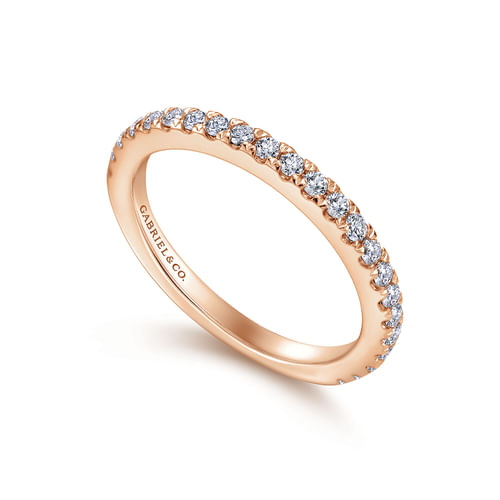 14K Rose Gold Diamond Matching Wedding Band