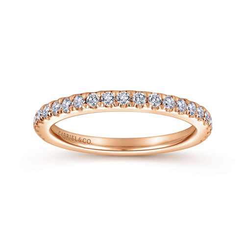 14K Rose Gold Diamond Matching Wedding Band