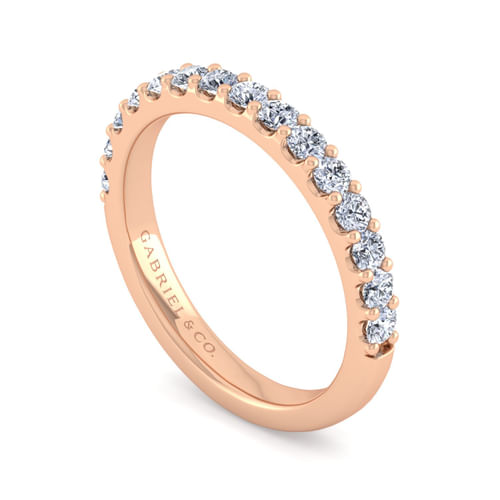 14K Rose Gold Diamond Matching Wedding Band