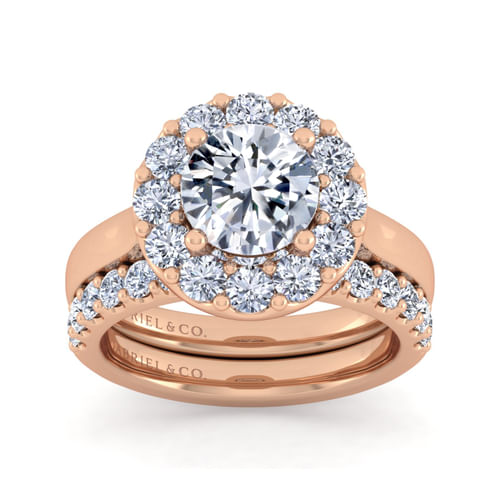 14K Rose Gold Diamond Matching Wedding Band