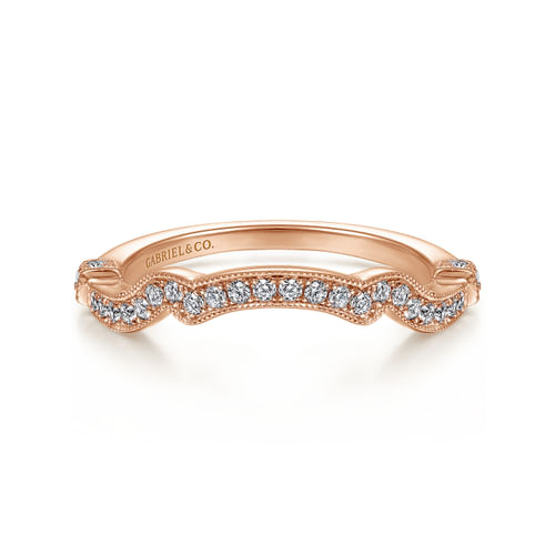 14K Rose Gold Diamond Matching Wedding Band