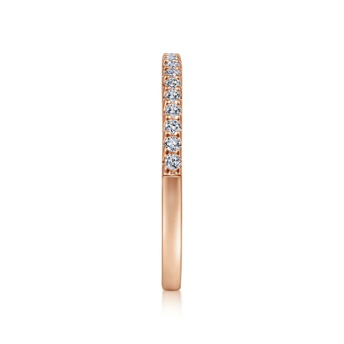 14K Rose Gold Diamond Matching Wedding Band