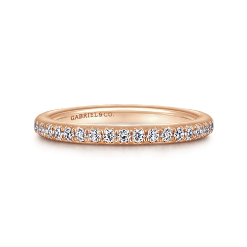 14K Rose Gold Diamond Matching Wedding Band