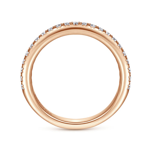 14K Rose Gold Diamond Matching Wedding Band