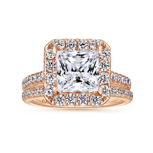 14K Rose Gold Diamond Matching Wedding Band