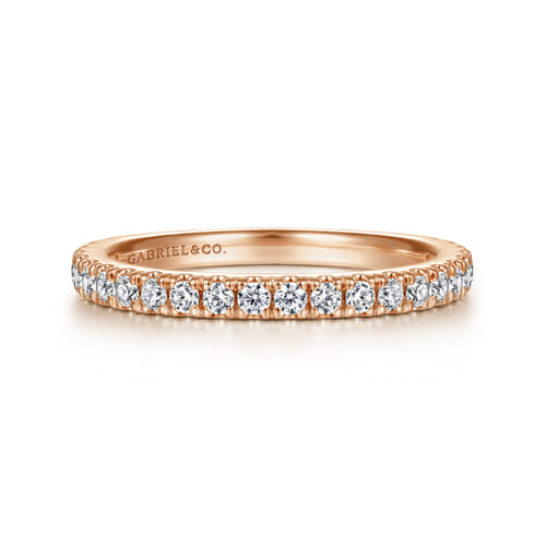 14K Rose Gold Diamond Matching Wedding Band