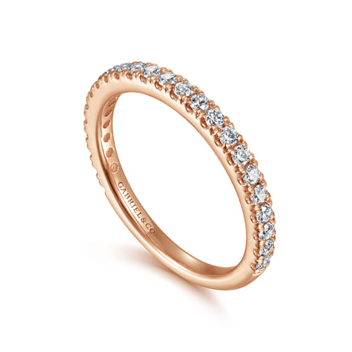 14K Rose Gold Diamond Matching Wedding Band