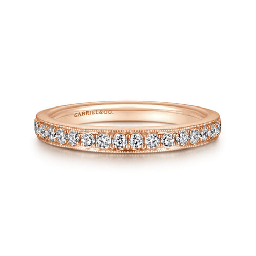 14K Rose Gold Diamond Matching Wedding Band