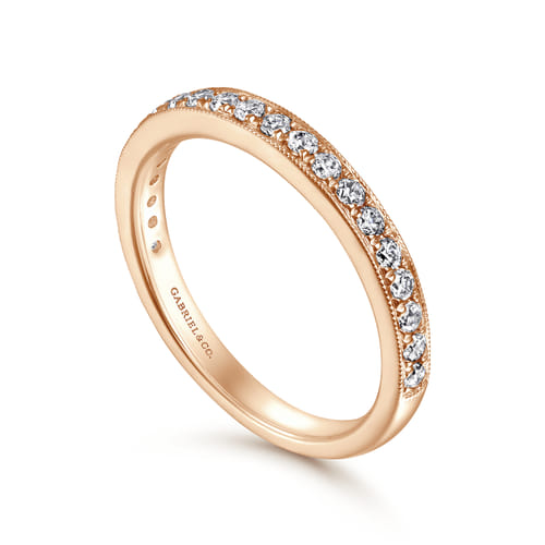 14K Rose Gold Diamond Matching Wedding Band