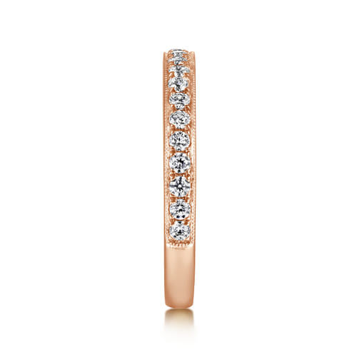 14K Rose Gold Diamond Matching Wedding Band