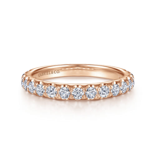 14K Rose Gold Diamond Matching Wedding Band