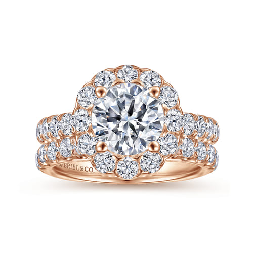 14K Rose Gold Diamond Matching Wedding Band