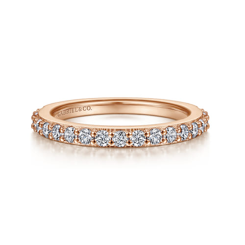 14K Rose Gold Diamond Matching Wedding Band