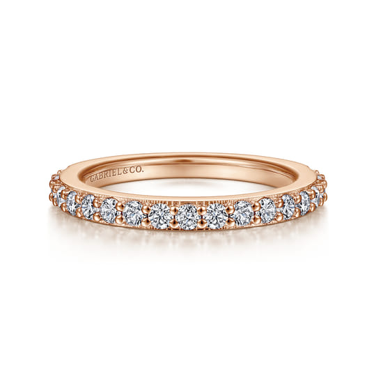 Gabriel - 14K Rose Gold Diamond Matching Wedding Band Gabriel - 14K Rose Gold Diamond Matching Wedding Band