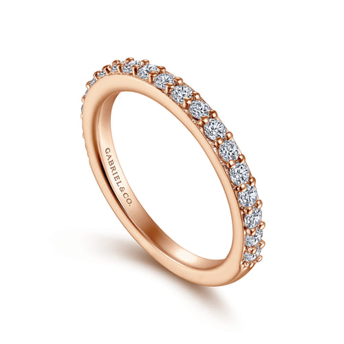 14K Rose Gold Diamond Matching Wedding Band