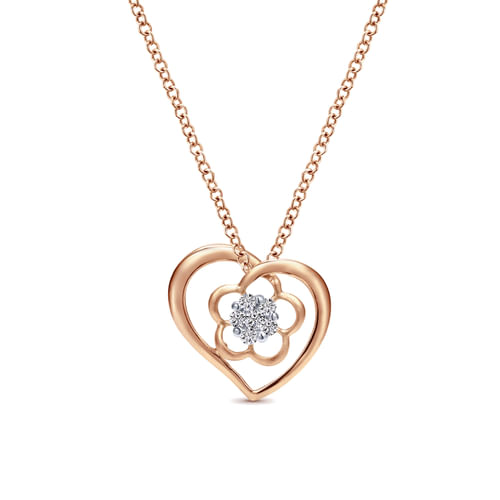 14K Rose Gold Diamond Necklace