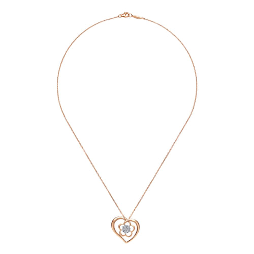 14K Rose Gold Diamond Necklace