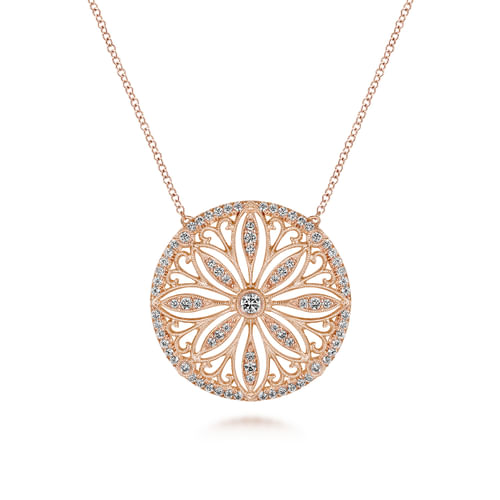 14K Rose Gold Diamond Necklace