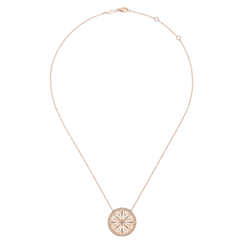 14K Rose Gold Diamond Necklace