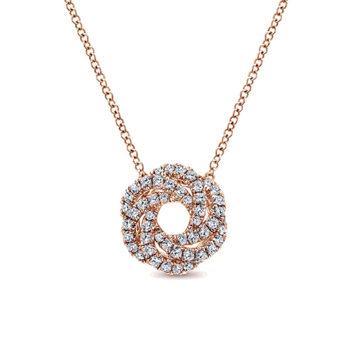 14K Rose Gold Diamond Necklace