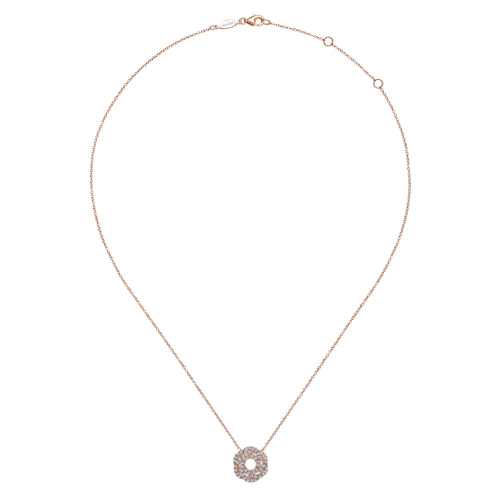 14K Rose Gold Diamond Necklace