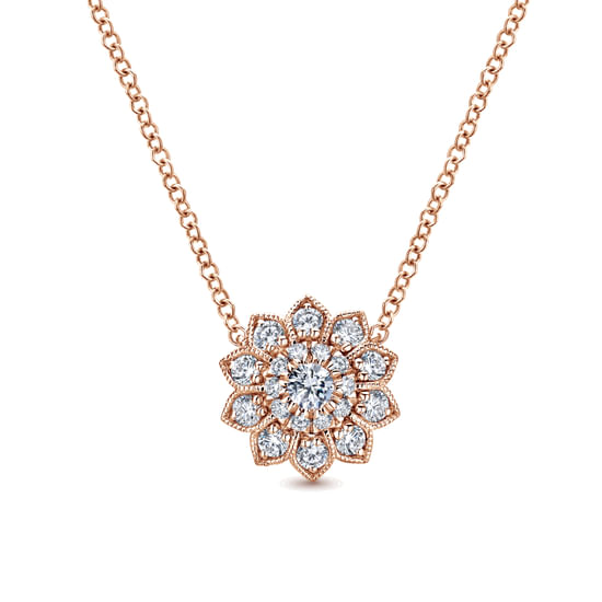 Gabriel - 14K Rose Gold Diamond Necklace